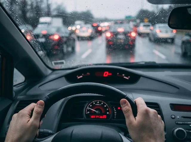 driving, car, rain, car wallpapers, traffic, steering wheel, dashboard, driver, view, traffic jam, rush hour, nature, wet, highway, weather, urban traffic, hand, brake lights, windshield, travel, visibility, tourism. Investigating abrupt changes in traffic quality